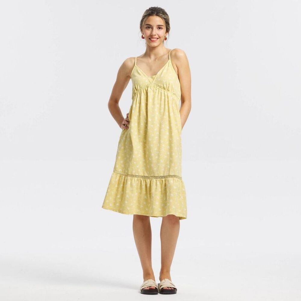 Women's Tiered Dress - Universal Thread Yellow Floral XS